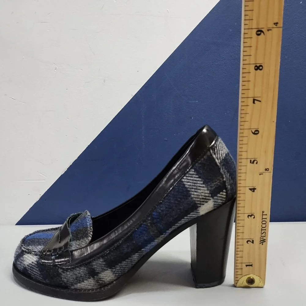 Weejuns Bass x Tommy Hilfiger Platform Penny Loafers Womens Size 7.5 Multi Plaid